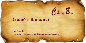 Csomós Barbara névjegykártya