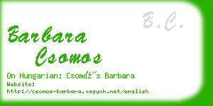 barbara csomos business card